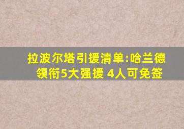 拉波尔塔引援清单:哈兰德领衔5大强援 4人可免签